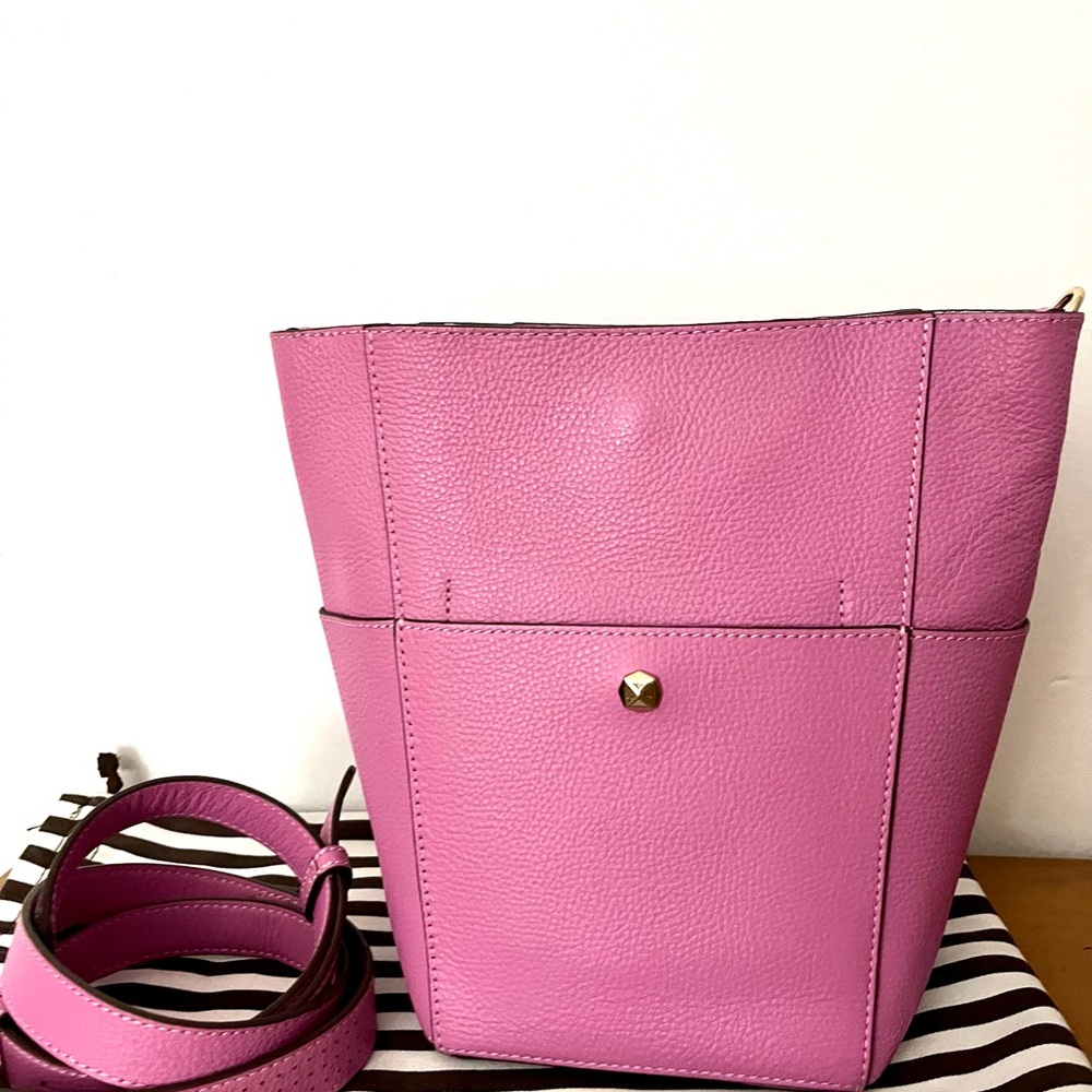 Henri Benel Pink Leather Bucket Bag